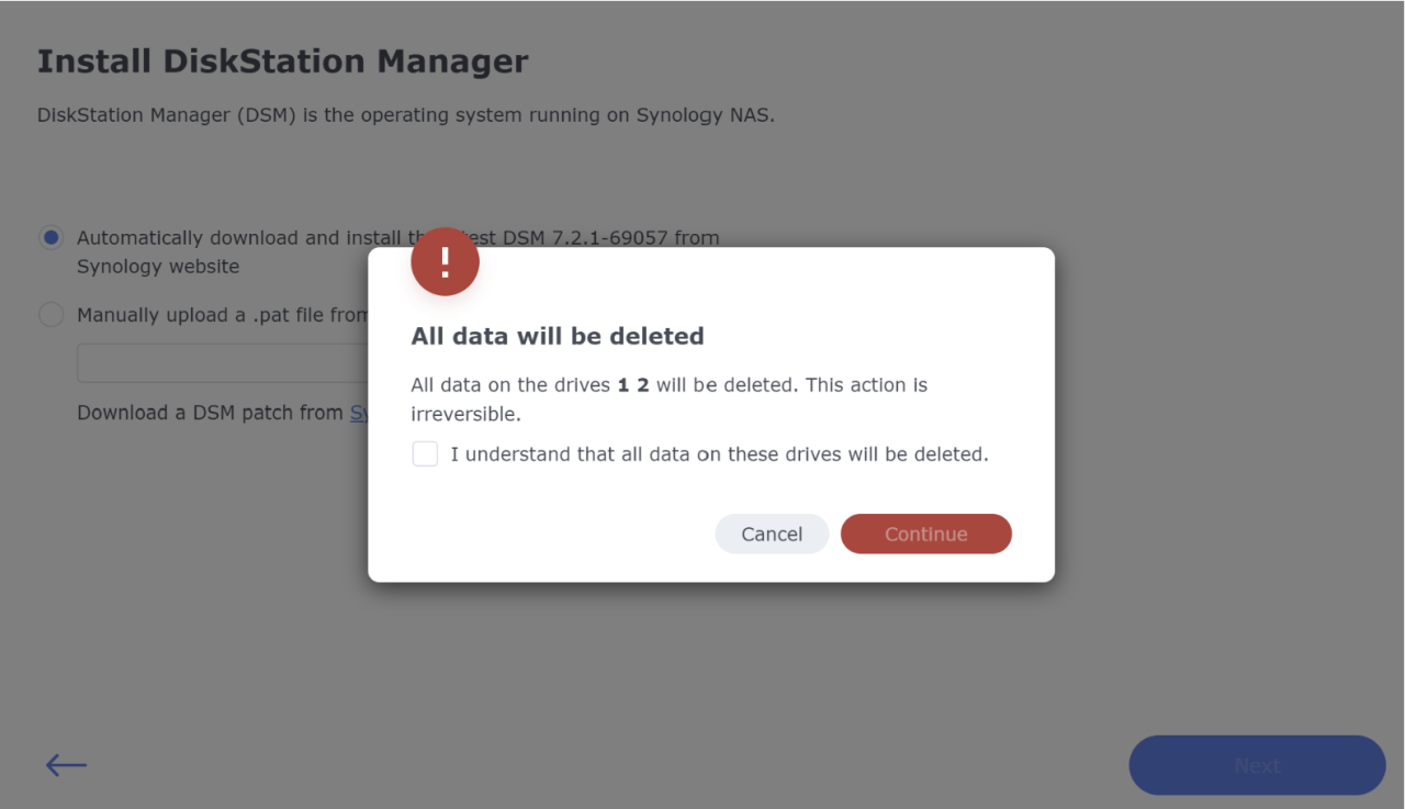 How to install DSM without deleting the data on drives? | Synology 