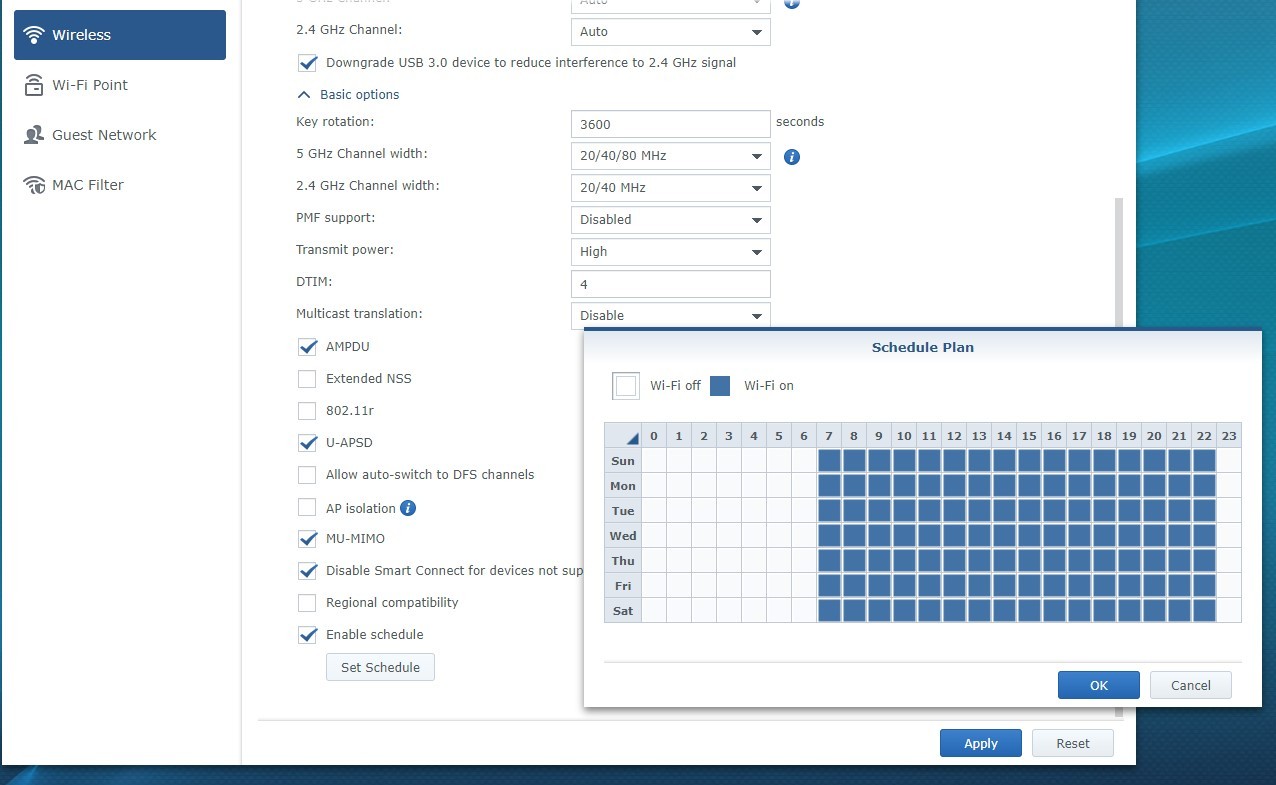RT2600ac won&rsquo;t turn WiFi off/on per schedule | Synology Community