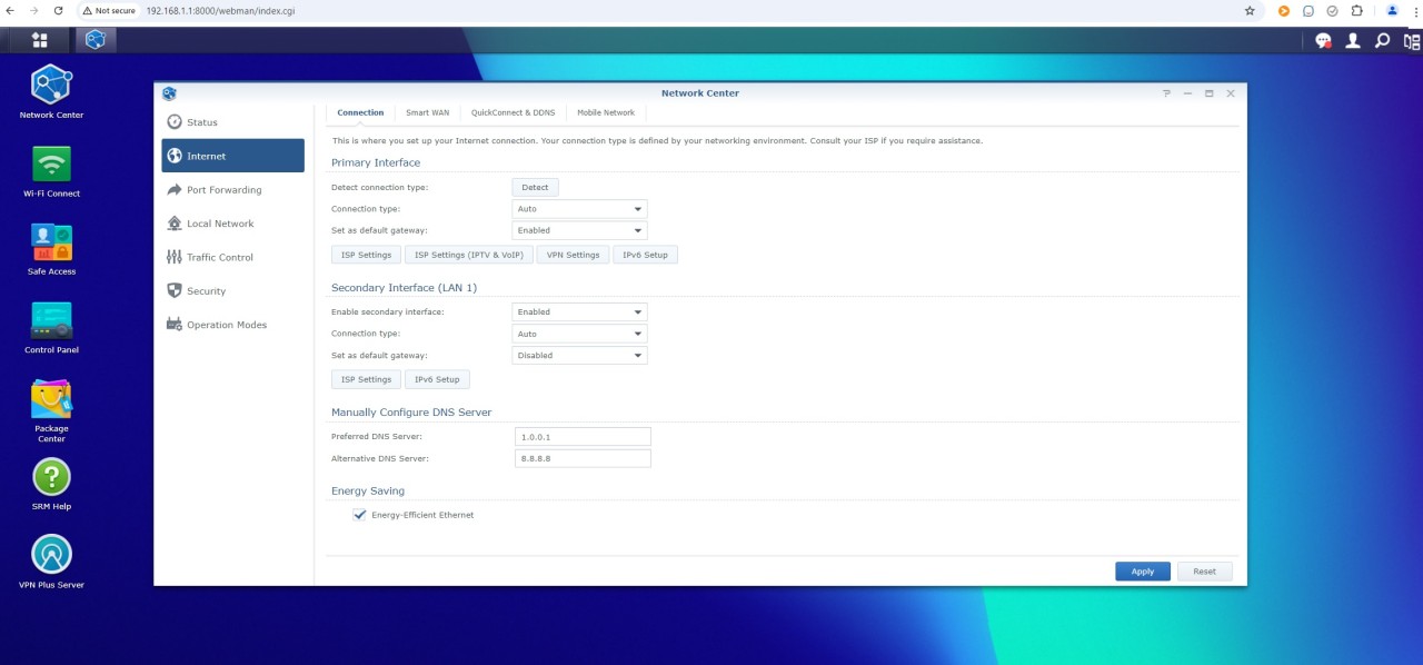 No internet access on Lan Port 1 RT6600AX | Synology Community