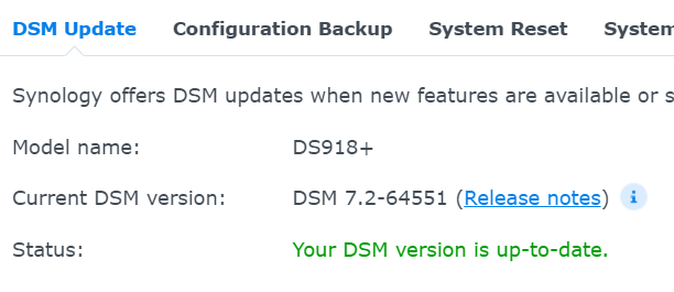 DS918+ Cannot update to DSM 7.2.1 | Synology Community