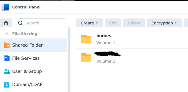 synology homes folder default permissions