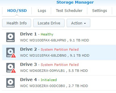 initialize drive ds418j