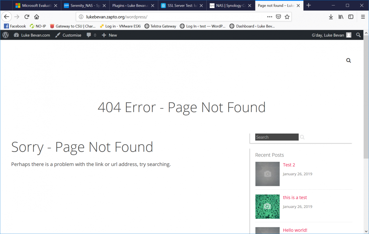 Wordpress Not Working