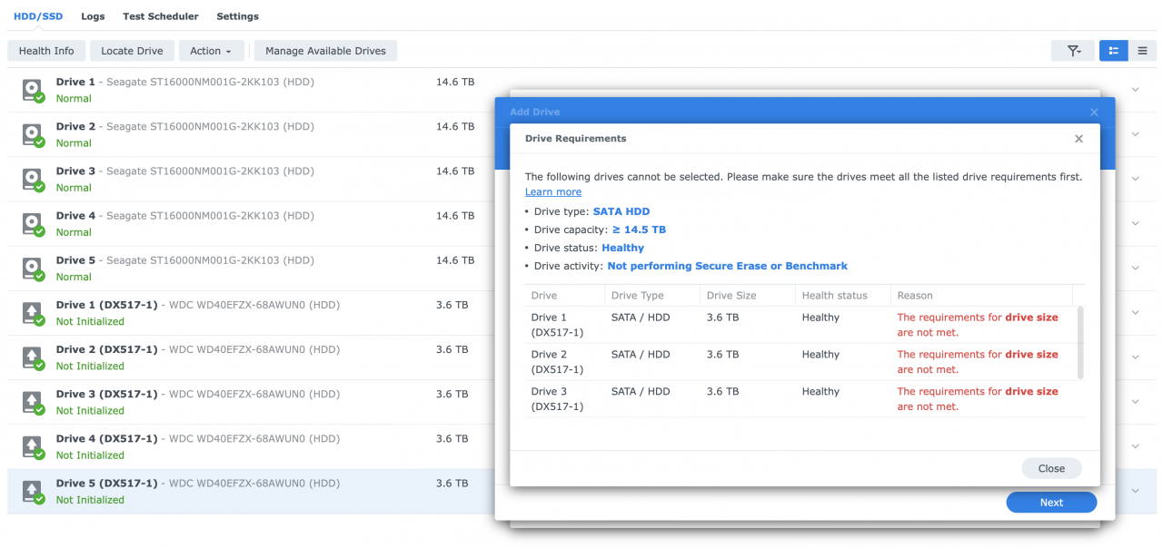 Synology shr добавить диск